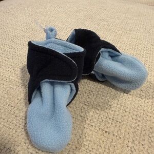 Luvable Friends Soft Blue and Navy Slippers